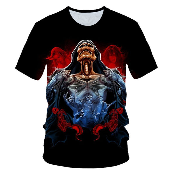 Skull Beauty Rock Cool 3D t shirts Mens Motorcycle Punk 3D Printed T shirt Men Clothes tshirt | Vimost Shop.
