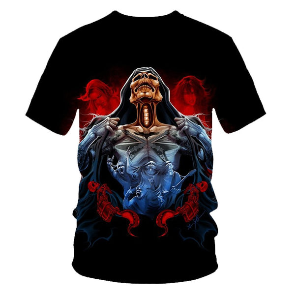 Skull Beauty Rock Cool 3D t shirts Mens Motorcycle Punk 3D Printed T shirt Men Clothes tshirt | Vimost Shop.