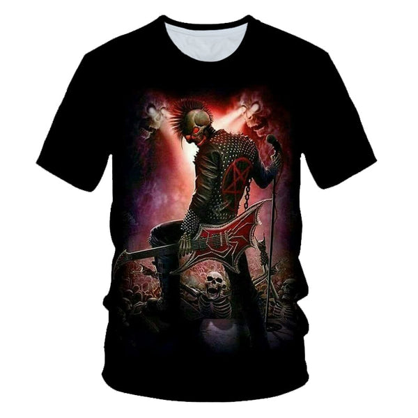 Skull Beauty Rock Cool 3D t shirts Mens Motorcycle Punk 3D Printed T shirt Men Clothes tshirt | Vimost Shop.