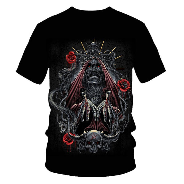 Skull Beauty Rock Cool 3D t shirts Mens Motorcycle Punk 3D Printed T shirt Men Clothes tshirt | Vimost Shop.