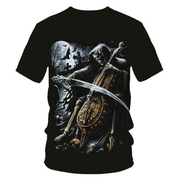 Skull Beauty Rock Cool 3D t shirts Mens Motorcycle Punk 3D Printed T shirt Men Clothes tshirt | Vimost Shop.