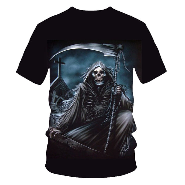Skull Beauty Rock Cool 3D t shirts Mens Motorcycle Punk 3D Printed T shirt Men Clothes tshirt | Vimost Shop.