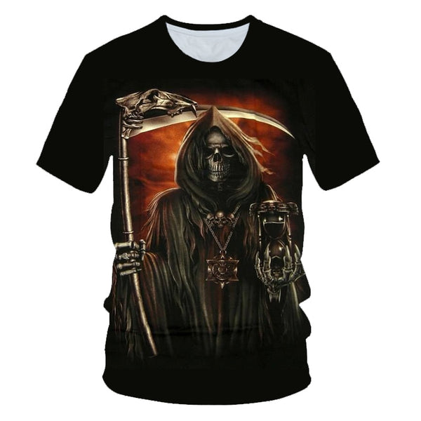 Skull Beauty Rock Cool 3D t shirts Mens Motorcycle Punk 3D Printed T shirt Men Clothes tshirt | Vimost Shop.