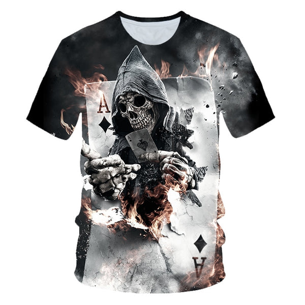 Skull Beauty Rock Cool 3D t shirts Mens Motorcycle Punk 3D Printed T shirt Men Clothes tshirt | Vimost Shop.