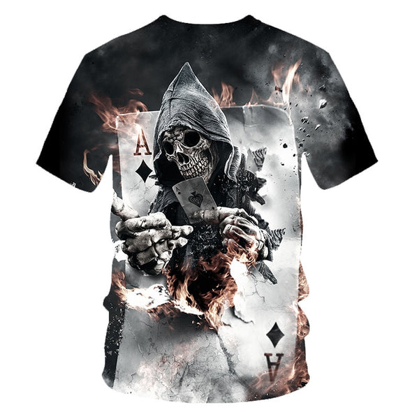 Skull Beauty Rock Cool 3D t shirts Mens Motorcycle Punk 3D Printed T shirt Men Clothes tshirt | Vimost Shop.