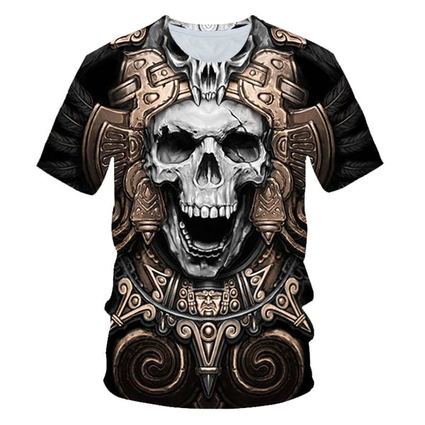 Skull Beauty Rock Cool 3D t shirts Mens Motorcycle Punk 3D Printed T shirt Men Clothes tshirt | Vimost Shop.