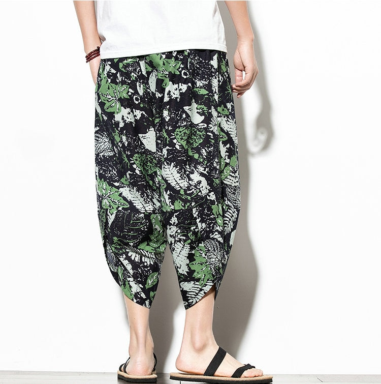 Streetwear Harem Pants Men Calf Length Cotton Bermuda Masculina Wide-legged Bloomers Hip Hop Male Pants Dropshipping | Vimost Shop.