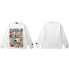 Men Hip Hop T Shirt Funny Anime Girl Japanese Harajuku Streetwear Tshirt Long Sleeve Tops Tees Cotton Loose Cartoon T-Shirts | Vimost Shop.