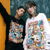 Men Hip Hop T Shirt Funny Anime Girl Japanese Harajuku Streetwear Tshirt Long Sleeve Tops Tees Cotton Loose Cartoon T-Shirts | Vimost Shop.