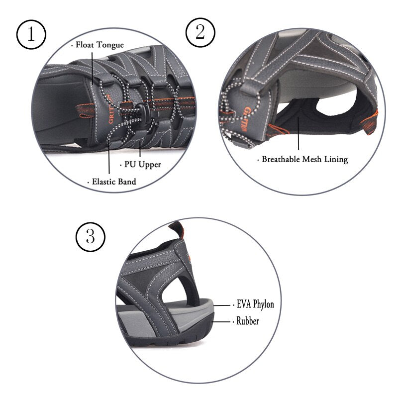 Men Sandals Summer Outdoor Trekking Beach Sandals Breathable Close Toe Causal Shoes High Quality Clog Male Big Size 46 | Vimost Shop.