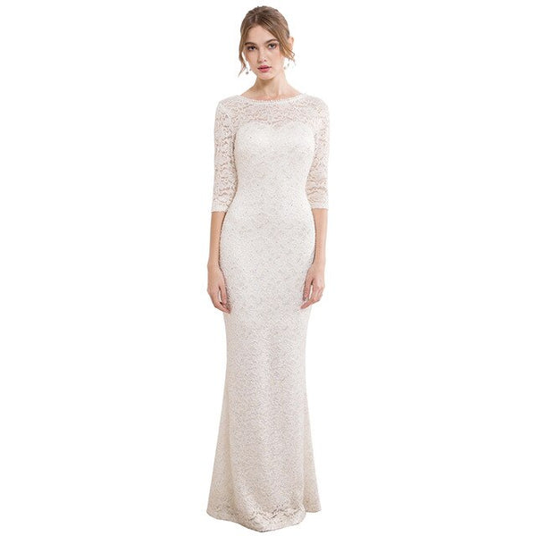 Women's Evening Dress Off Shoulder Lace Beading Crystal Maxi Elegant Bodycon Party Gwon Red | Vimost Shop.