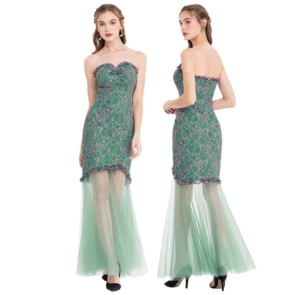 Women's Evening Dress Off Shoulder Lace Beading Crystal Maxi Elegant Bodycon Party Gwon Red | Vimost Shop.