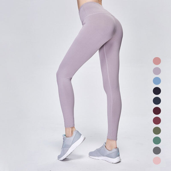 Yoga Pants Women's High-waisted Elasticity Tight-Fit Running Athletic Pants Wicking Breathable Solid Color Outdoo Fitness Pants | Vimost Shop.