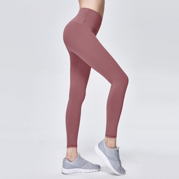 Yoga Pants Women's High-waisted Elasticity Tight-Fit Running Athletic Pants Wicking Breathable Solid Color Outdoo Fitness Pants | Vimost Shop.