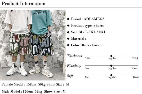 Men's Shorts Harajuku Colorful Graphic Summer Bermuda Beach Baggy | Vimost Shop.