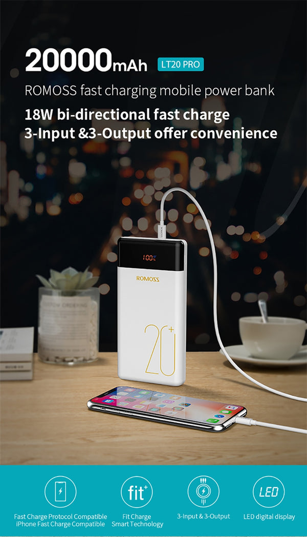 20000mAh Pro Power Bank Portable External Battery With PD Two-way Fast Charging Portable Charger For Phones Tablet | Vimost Shop.