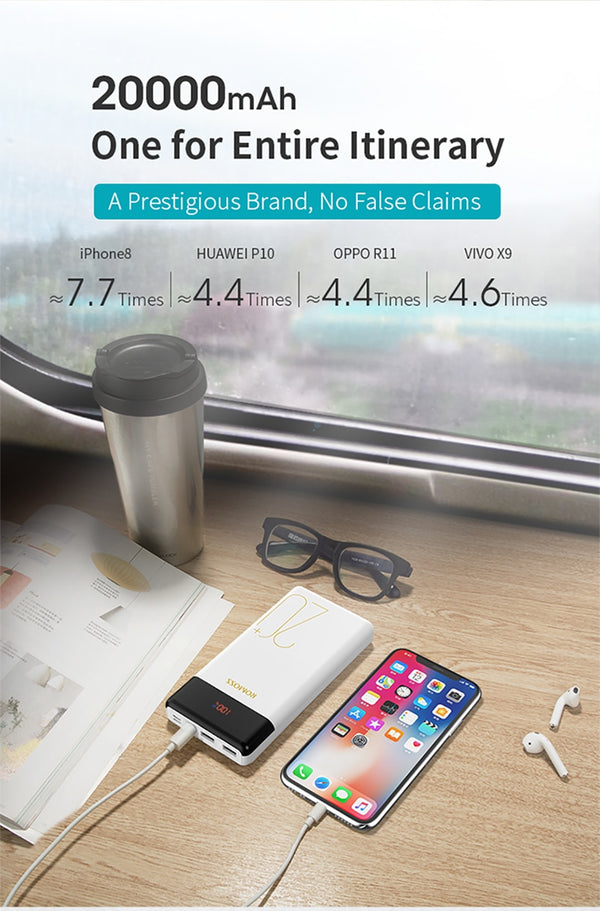 20000mAh Pro Power Bank Portable External Battery With PD Two-way Fast Charging Portable Charger For Phones Tablet | Vimost Shop.