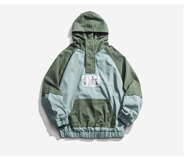 Men Patchwork Pullover Sweatshirt Street Harajuku Hip Hop Streetwear Spring Hoodie | Vimost Shop.