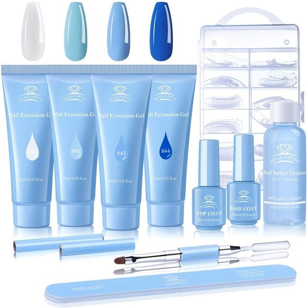 Poly Nail Extension Gel Kit, 15ML Nail Extension Gel Builder Gel with Slip Solution Nail Art Hybrid Sets | Vimost Shop.