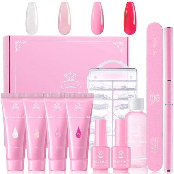 Poly Nail Extension Gel Kit, 15ML Nail Extension Gel Builder Gel with Slip Solution Nail Art Hybrid Sets | Vimost Shop.