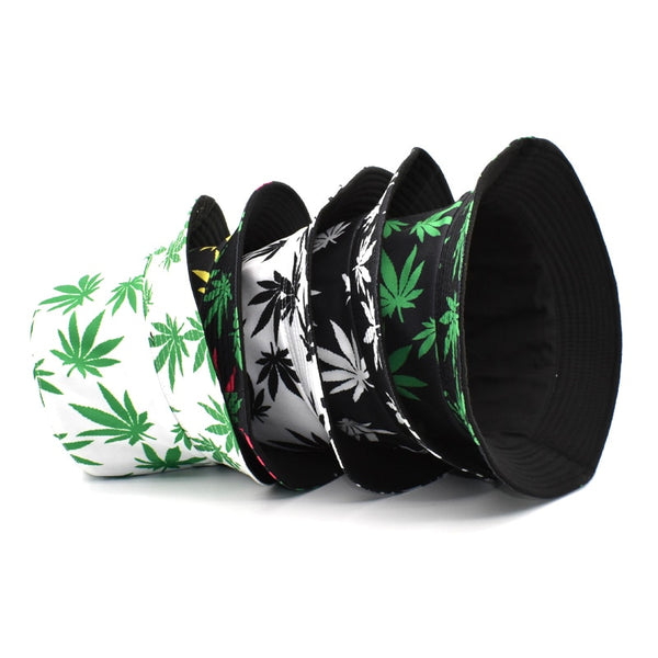 Panama Women Reversible Bucket Hats Leaf Printed Hip Hop Sun Hat Men Cotton Casual Fisherman Hats Caps | Vimost Shop.