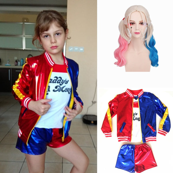 Kids Girls Harley Quinn Joker Costume Purim Superhero Suicide Squad Cosplay | Vimost Shop.