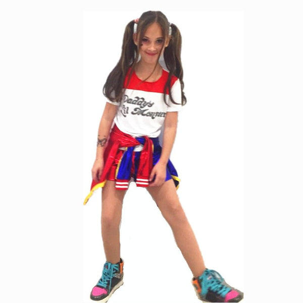 Kids Girls Harley Quinn Joker Costume Purim Superhero Suicide Squad Cosplay | Vimost Shop.