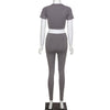 Yoga Set Sport Outfits Women Yoga clothing Seamless Short Sleeve Crop Top T-Shirt Leggings Summer Run Workout Gym Suit Sets | Vimost Shop.