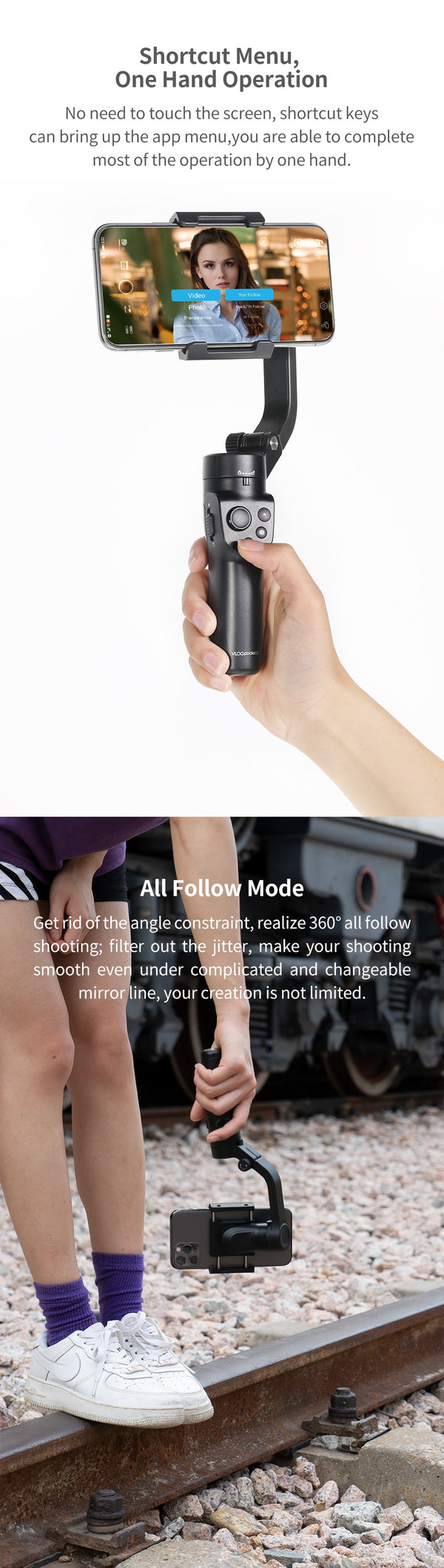 Official Vlog Pocket 2 MINI Handheld Smartphone Gimbal Stabilizer selfie stick for iPhone 11 XS XR 8 7, HUAWEI P30 pro | Vimost Shop.