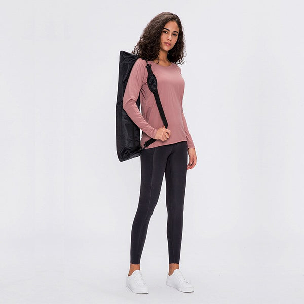 Workout Shirts for Women Nylon Spandex Yoga Long Sleeved Shirts Womens Breathable Lightweight Loose Running Sport Tops | Vimost Shop.
