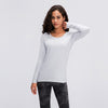 Workout Shirts for Women Nylon Spandex Yoga Long Sleeved Shirts Womens Breathable Lightweight Loose Running Sport Tops | Vimost Shop.