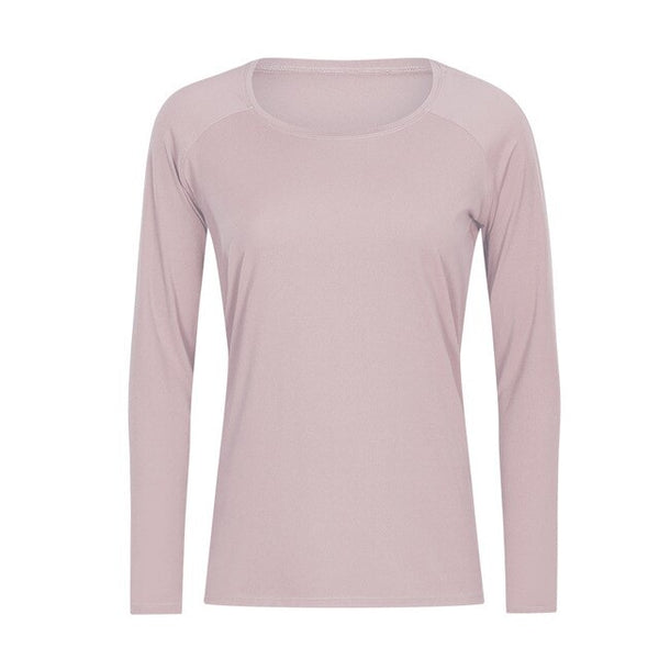 Workout Shirts for Women Nylon Spandex Yoga Long Sleeved Shirts Womens Breathable Lightweight Loose Running Sport Tops | Vimost Shop.