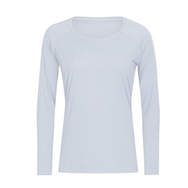Workout Shirts for Women Nylon Spandex Yoga Long Sleeved Shirts Womens Breathable Lightweight Loose Running Sport Tops | Vimost Shop.