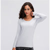 Workout Shirts for Women Nylon Spandex Yoga Long Sleeved Shirts Womens Breathable Lightweight Loose Running Sport Tops | Vimost Shop.