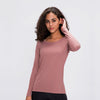Workout Shirts for Women Nylon Spandex Yoga Long Sleeved Shirts Womens Breathable Lightweight Loose Running Sport Tops | Vimost Shop.
