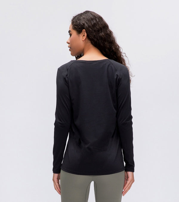 Workout Shirts for Women Nylon Spandex Yoga Long Sleeved Shirts Womens Breathable Lightweight Loose Running Sport Tops | Vimost Shop.