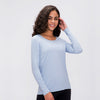 Workout Shirts for Women Nylon Spandex Yoga Long Sleeved Shirts Womens Breathable Lightweight Loose Running Sport Tops | Vimost Shop.