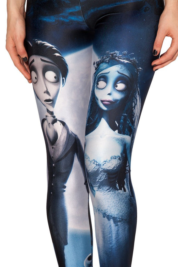 Hot! Autumn Custom Lddies Fitness CORPSE BRIDE LEGGINGS Digital Printed Milk Vintage Plus Size Pants For Women Leggings | Vimost Shop.
