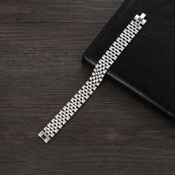 Luxury Gold Color Stainless Steel Bracelet 200mm Wristband Men Jewelry Bracelets Bangles Gift for Him | Vimost Shop.