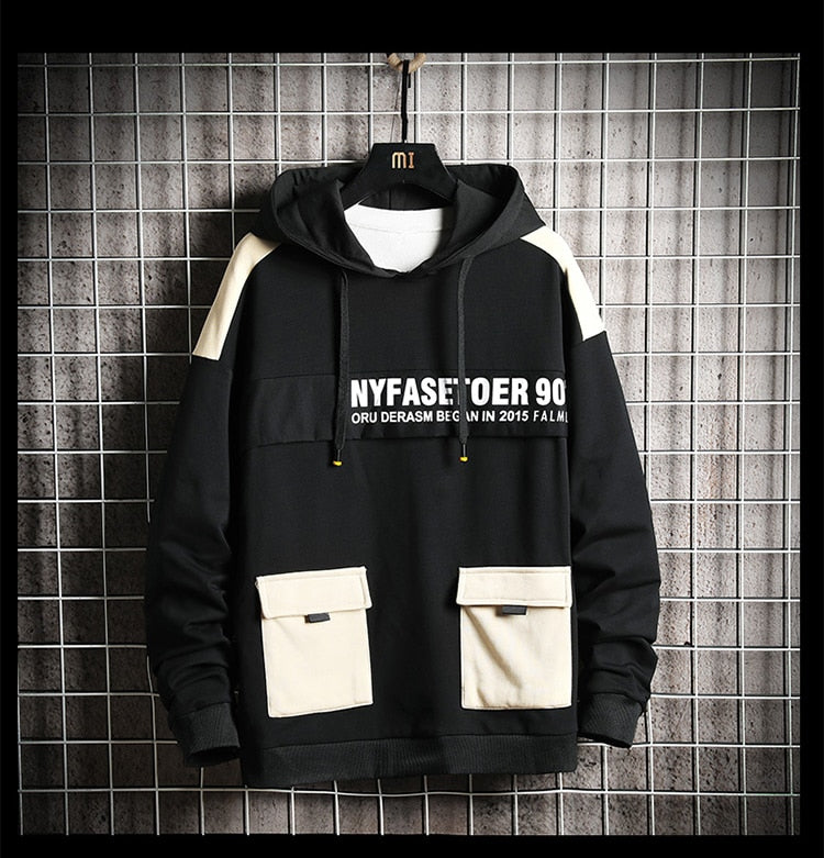 Winter Fashion Loose Men's Hoodies Tooling Hip Hop Sweatshirt Male Harajuku Japanese Streetwear Hoodie Men | Vimost Shop.