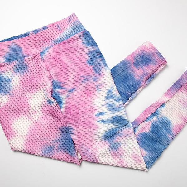 Tie-dye Booty Yoga Pants Women Fitness High Waisted Ruched Butt Lift Textured Scrunch Leggings Booty Tights Running | Vimost Shop.