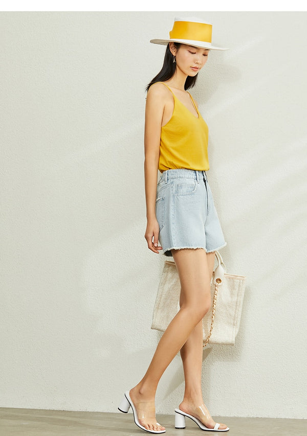 Minimalism Spring Summer Knitted Soft Solid Vest tops Women Causal Vneck sleeveless Camisole Top Women | Vimost Shop.