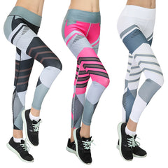 Leggings Sport Women Fitness Workout Push Up Patchwork Digital Print Thread Pants And Hips High Waist Thread Pants Leggings