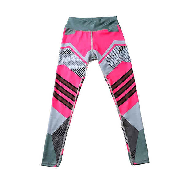 Leggings Sport Women Fitness Workout Push Up Patchwork Digital Print Thread Pants And Hips High Waist Thread Pants Leggings | Vimost Shop.