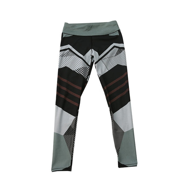 Leggings Sport Women Fitness Workout Push Up Patchwork Digital Print Thread Pants And Hips High Waist Thread Pants Leggings | Vimost Shop.