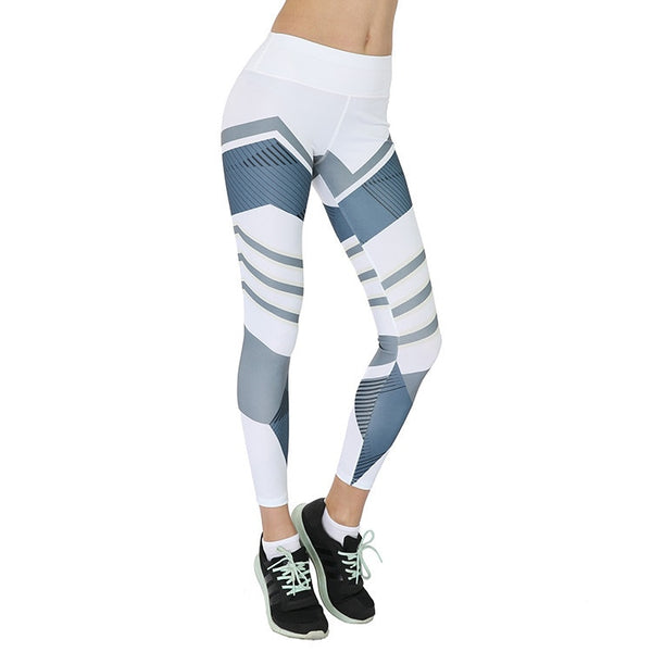 Leggings Sport Women Fitness Workout Push Up Patchwork Digital Print Thread Pants And Hips High Waist Thread Pants Leggings | Vimost Shop.