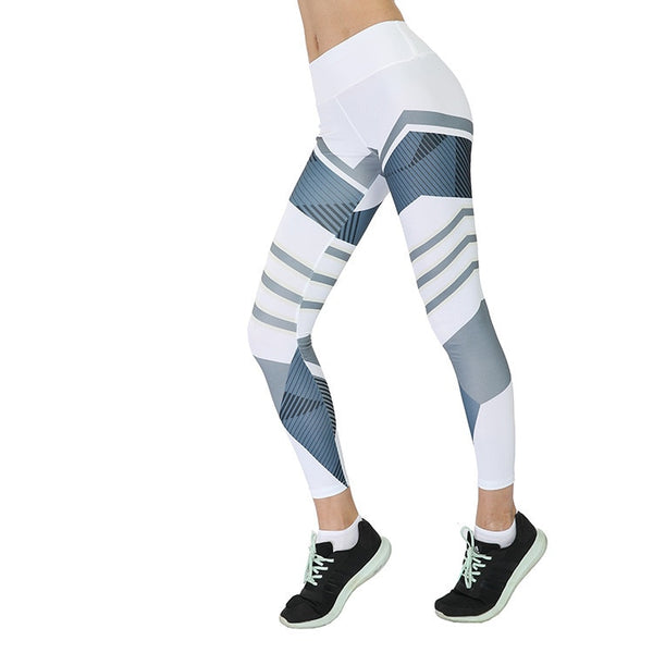 Leggings Sport Women Fitness Workout Push Up Patchwork Digital Print Thread Pants And Hips High Waist Thread Pants Leggings | Vimost Shop.