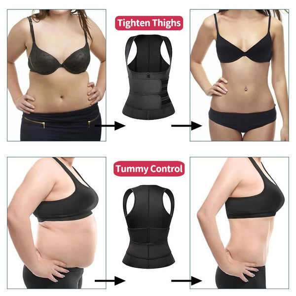 Waist Trainer Neoprene Body Shaper Women Slimming Sheath Double Belt Sweat Shapewear Fat Burning Corset Sauna Vest Trimmer Belt | Vimost Shop.