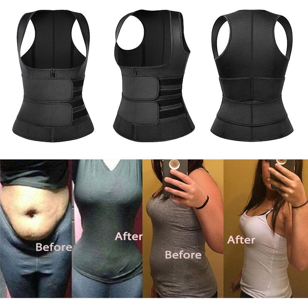 Waist Trainer Neoprene Body Shaper Women Slimming Sheath Double Belt Sweat Shapewear Fat Burning Corset Sauna Vest Trimmer Belt | Vimost Shop.