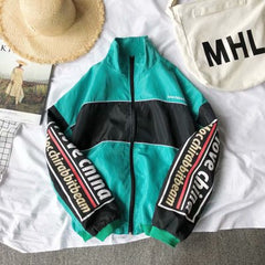 Jacket Men Windbreaker Autumn Hip Hop Couple Thin Jacket Windbreaker Patchwork Multi Pockets Casual Track Coat Streetwear